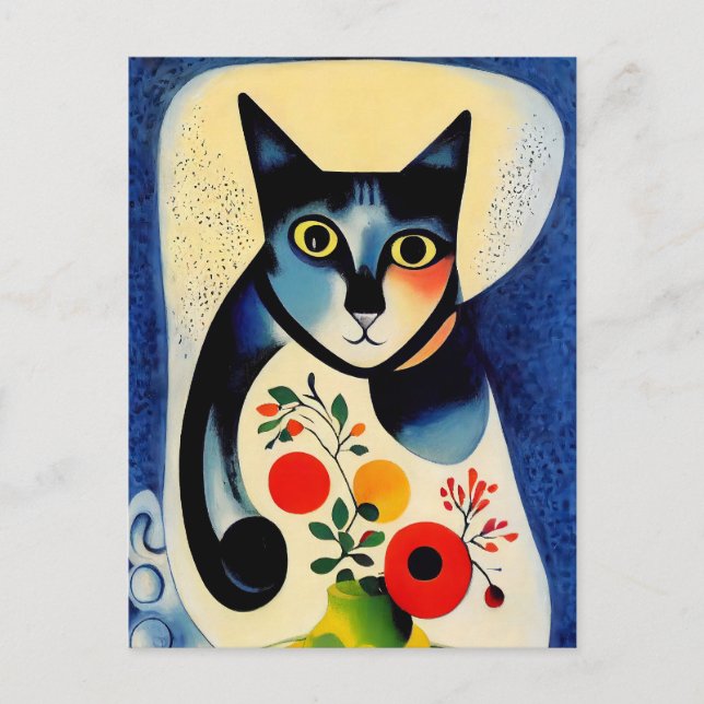 Cat portrait in expressionistic style. Classic Art Vykort (Framsida)