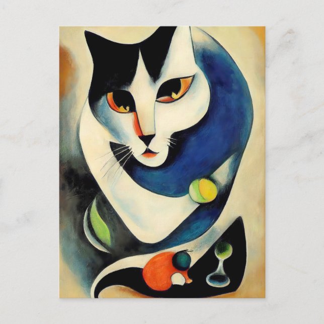 Cat portrait in expressionistic style. Classic Art Vykort (Framsida)