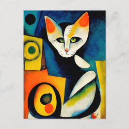 Cat portrait in expressionistic style. Classic Art Vykort