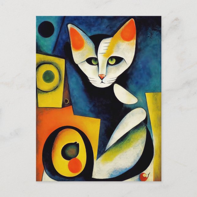 Cat portrait in expressionistic style. Classic Art Vykort (Framsida)
