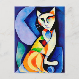 Cat portrait in expressionistic style. Classic Vykort