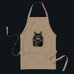 Cat Porträtt Förkläde<br><div class="desc">Kattkonst teckning.</div>