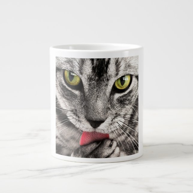 Cat Porträtt Jumbo Mugg (Framsidan)