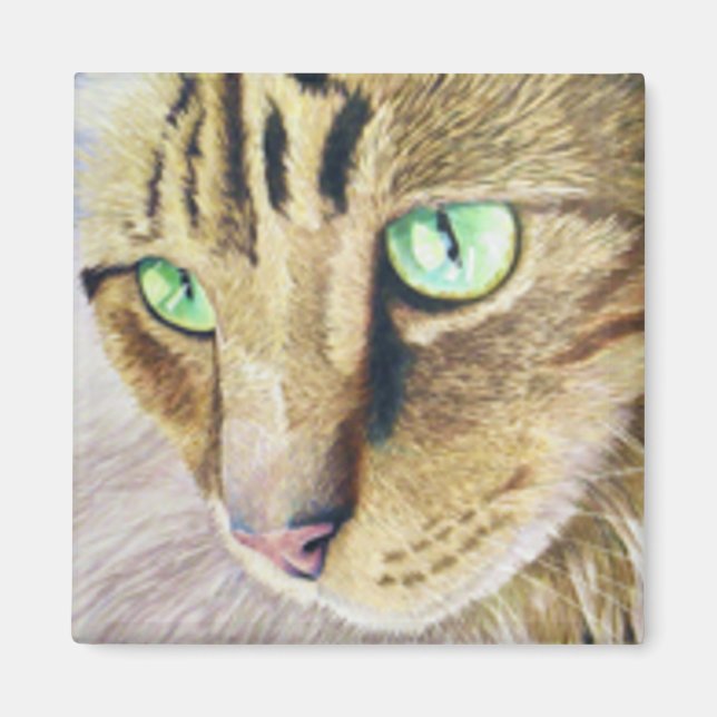 Cat Porträtt Magnet (Framsidan)