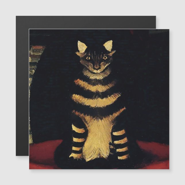 Cat - Porträtt Pierre Loti av Henri Rousseau Magnetisk Inbjudningskort (Fram/baksida)