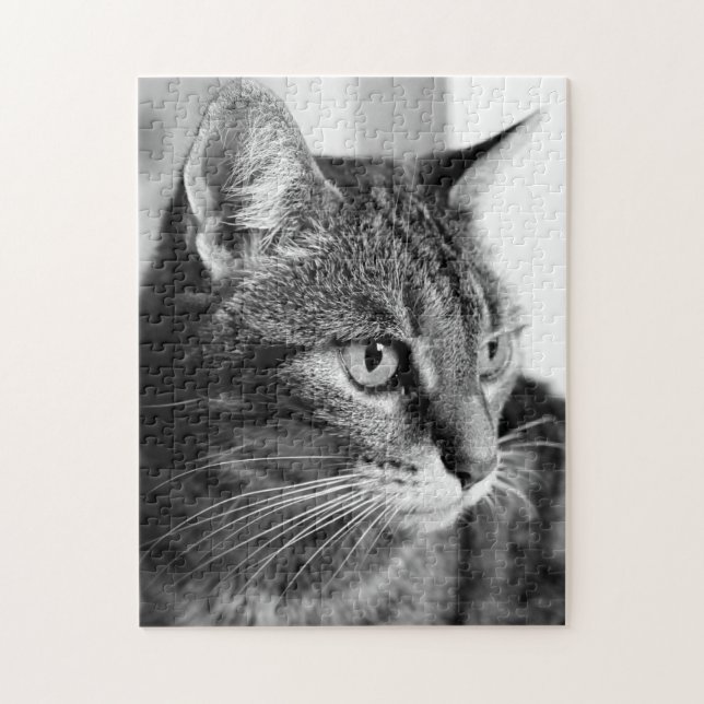 Cat porträtt - tänkaren pussel (Vertikal)
