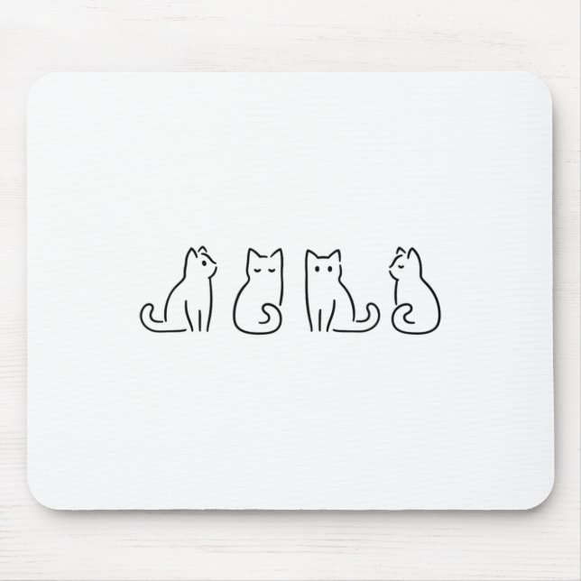 Cat Posate Cat Lover Minimalist Art Musmatta (Framsidan)