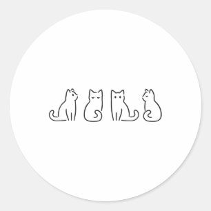 Cat Posate Cat Lover Minimalist Art Runt Klistermärke