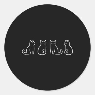 Cat Posate Cat Lover Minimalist Art Runt Klistermärke