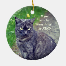 Cat Poson på en Walk Motivational Julgransprydnad Keramik