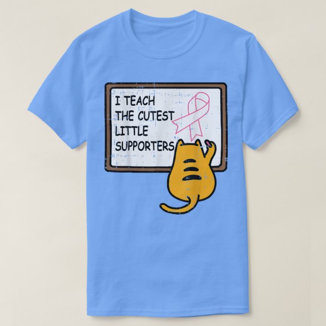 Cat Prek Teacher Rosa Cute Breast Cancer Awareness T Shirt (Design framsida)