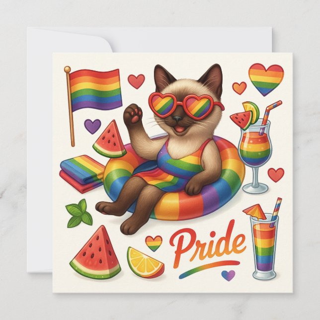 Cat Pride Tassar Cat-inspirerat Pride LGBTQ Inbjudningar (Framsida)