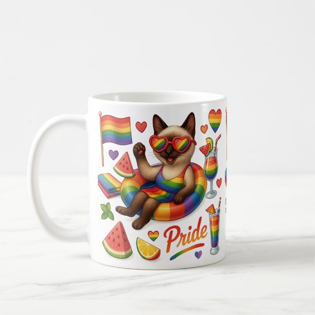 Cat Pride Tassar Cat-inspirerat Pride LGBTQ Kaffemugg (Vänster)