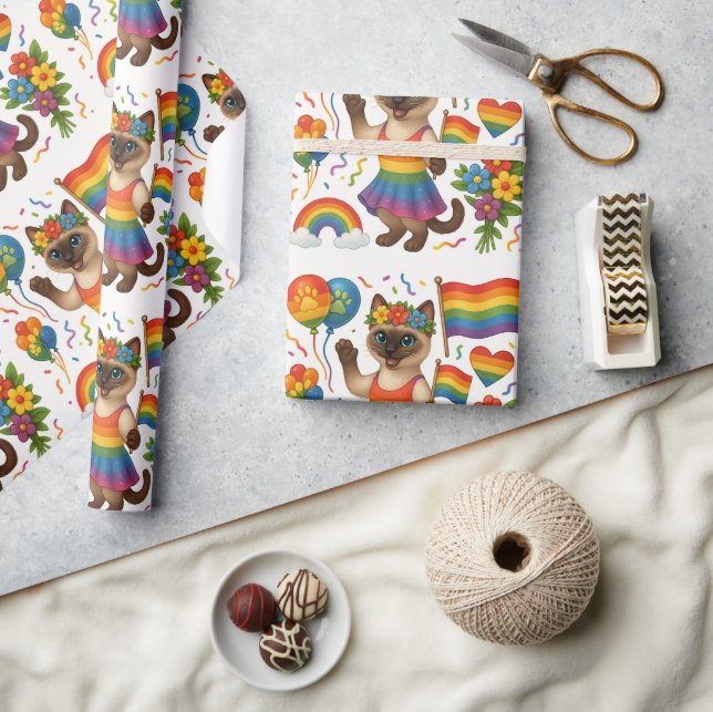Cat Pride Tassar Cat-inspirerat Pride LGBTQ Presentpapper (Hantverk)