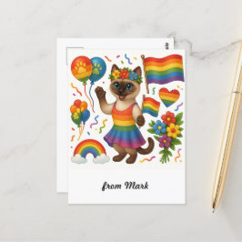 Cat Pride Tassar Cat-inspirerat Pride LGBTQ Vykort