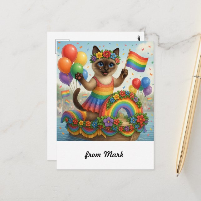 Cat Pride Tassar Cat-inspirerat Pride LGBTQ Vykort (Fram/Back In Situ)