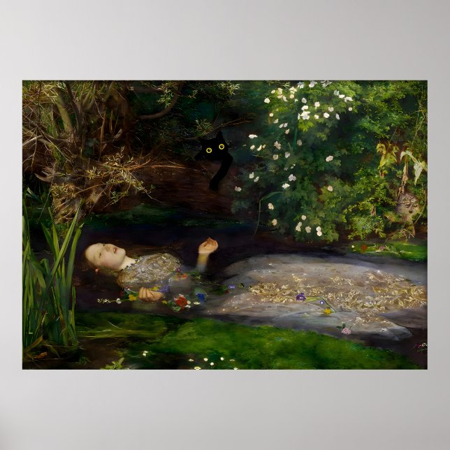 Cat Print Ophelia Poster (Framsidan)