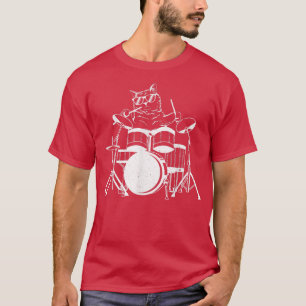 Cat Prum Cat Musician Music Älskare Cat Drum T Shirt
