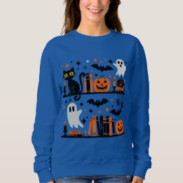 Cat Pumpkin Fladdermus Spider Halloween Bok Candle T Shirt