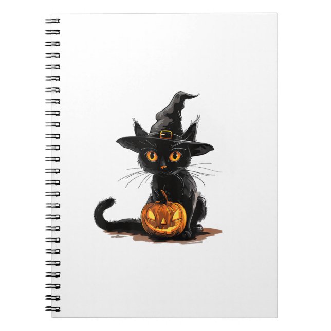 Cat Pumpkin Halloween Anteckningsbok (Framsidan)