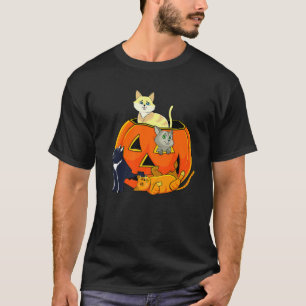 Cat Pumpkin Halloween Costume Jack o lantern Cute T Shirt