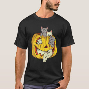 Cat Pumpkin Halloween Costume Jack o lantern Cute T Shirt