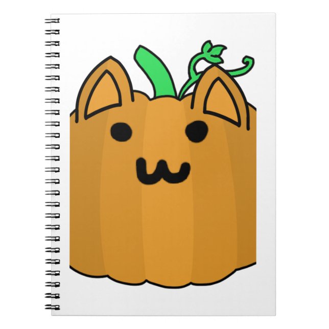 Cat Pumpkin Halloween Sticker Anteckningsbok (Framsidan)