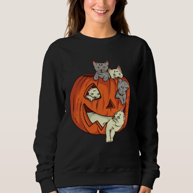 Cat Pumpkin Jack O Lantern Cat Halloween Costume B T Shirt (Framsida)