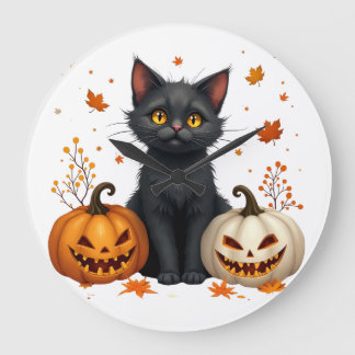 cat pumpkin stor klocka
