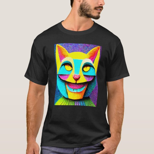 Cat Punk Cyborg Men Women Boys Girls T Shirt (Framsida)