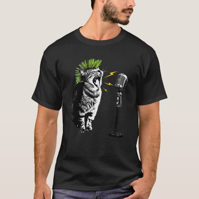 Cat Punk, Fun Graphic T-Shirt (Framsida)