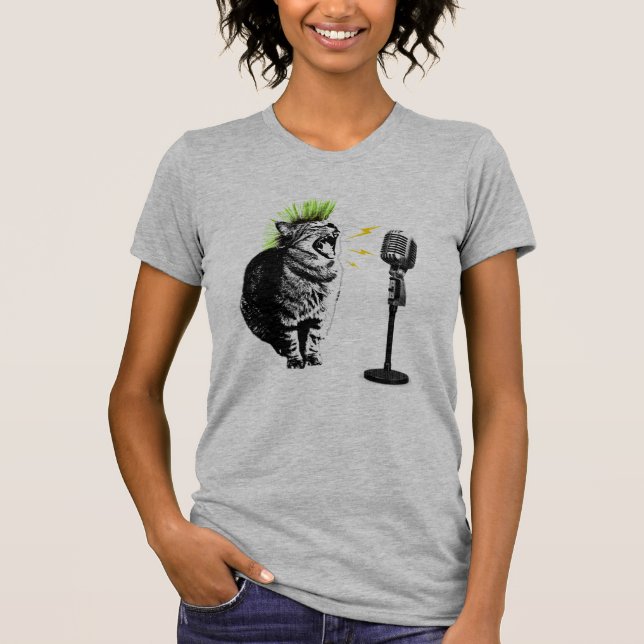 Cat Punk, Fun Graphic T-Shirt (Framsida)