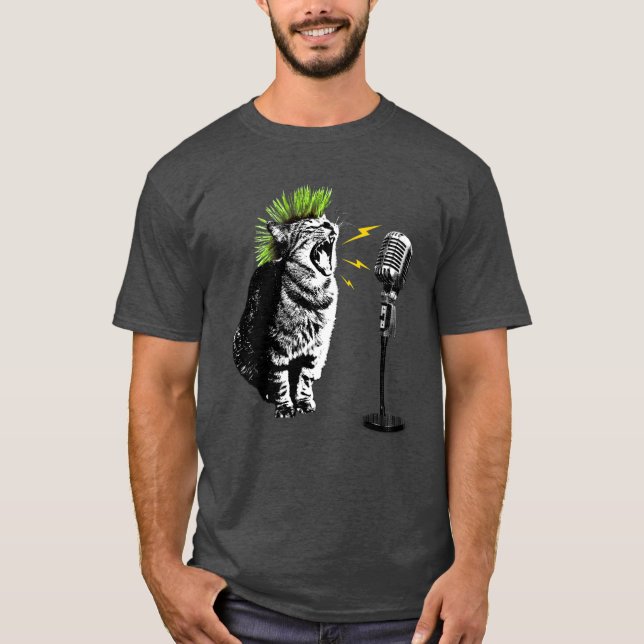 Cat Punk, Fun Graphic T-Shirt (Framsida)