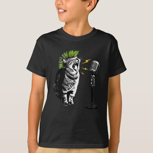 Cat Punk, Rolig Grafisk T-Shirt (Framsida)