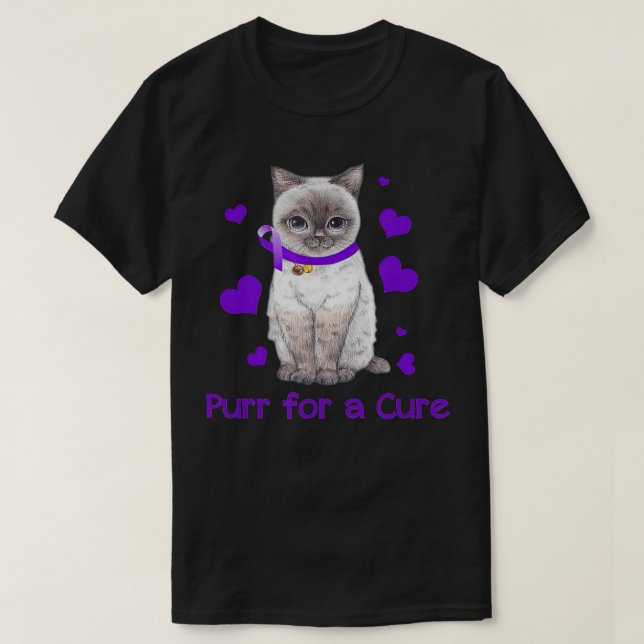 Cat Purr Cute Alzheimer Awareness Gift T Shirt (Design framsida)