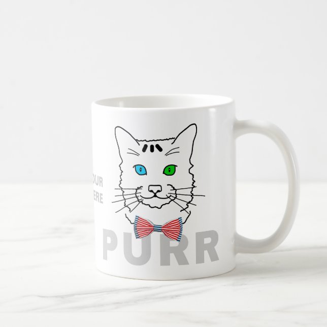 Cat Purr roligt anpassade Kaffemugg (Höger)