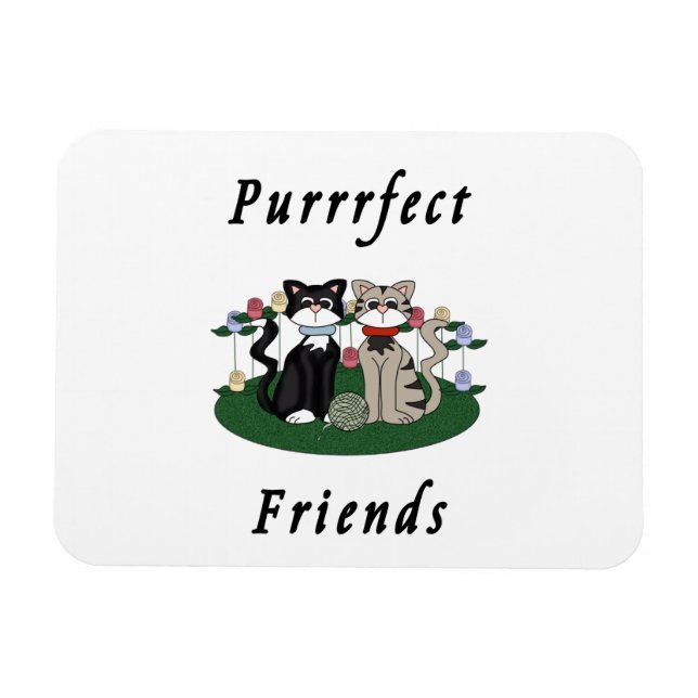 Cat Purrrfect-vänner Magnet (Horisontell)