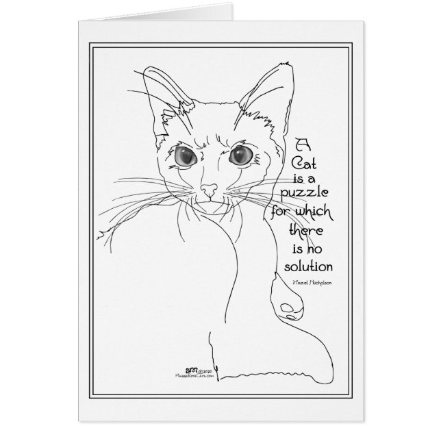 Cat Puzzle Hälsningskort (Framsidan)
