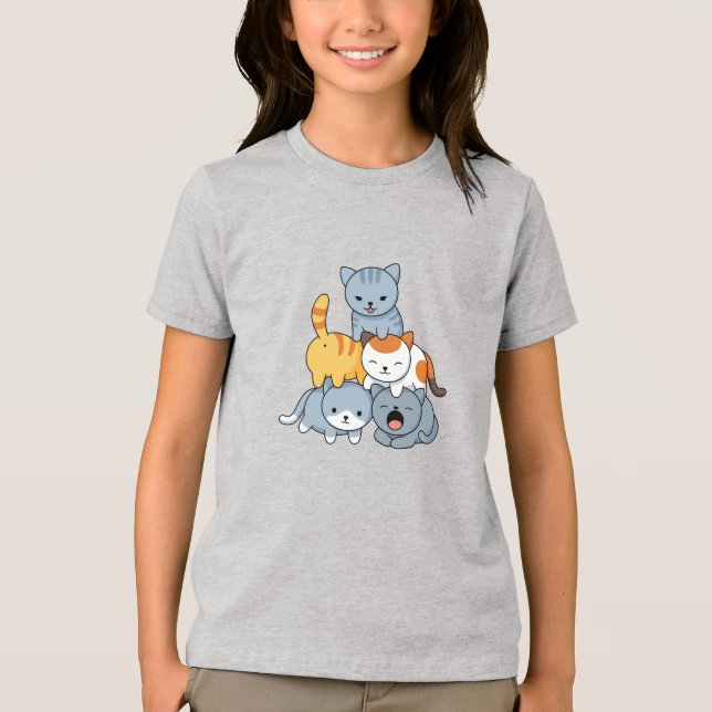 Cat Pyramid - Group of Cats T Shirt (Framsida)