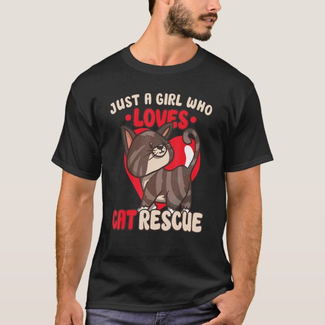 CAT-RÄDDINGENS ANIMALISKA HÖGER RÄDDING KATTANTAGA T SHIRT (Framsida)