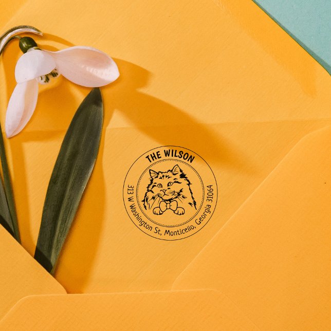 Cat Rag Doll Family Returadress Stämpel (Skapare uppladdad)