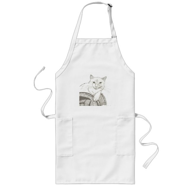 Cat Ragdoll Porträtt Apron Långt Förkläde (Framsidan)