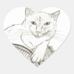 Cat Ragdoll Porträtt Heart Stickers - uppsättning Hjärtformat Klistermärke