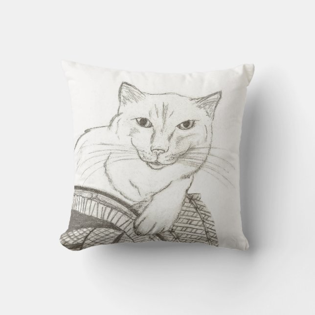 Cat Ragdoll Porträtt Pillow - Grönt Kudde (Framsida)