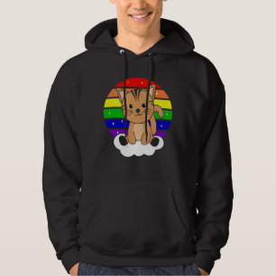 Cat Rainbow Glitter Kawaii Cats Colorful Hoodie