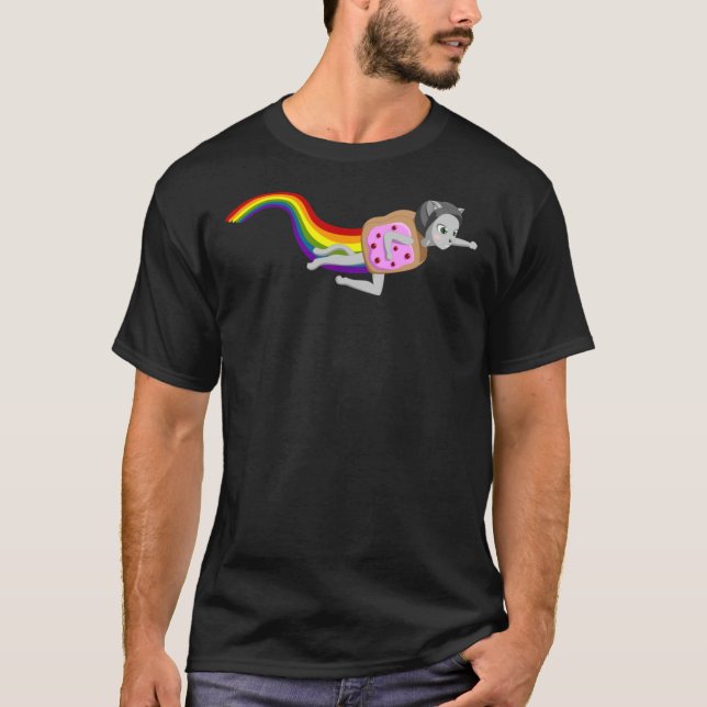 Cat Rainbow Poptart Original Meme Classic T-Shirt (Framsida)