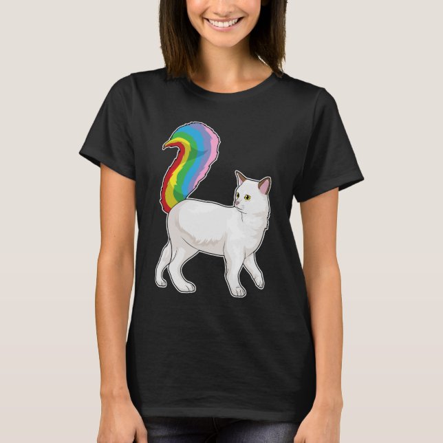 Cat Rainbow T Shirt (Framsida)