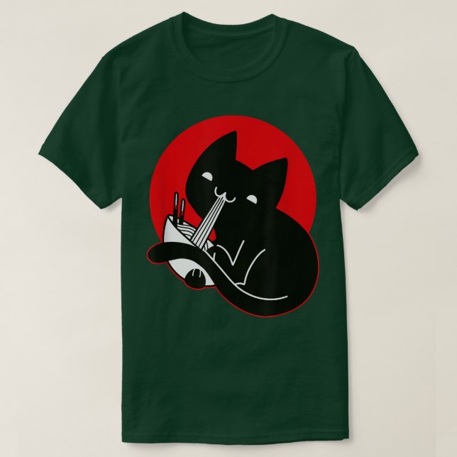 Cat Ramen Anime Noodles Kawaii Japans marknad T Shirt (Design framsida)