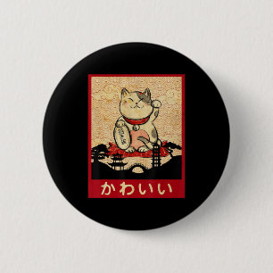 Cat Ramen Bowl Anime Japansk Noodles Kawaii Neko Knapp