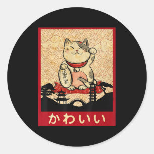 Cat Ramen Bowl Anime Japansk Noodles Kawaii Neko Runt Klistermärke